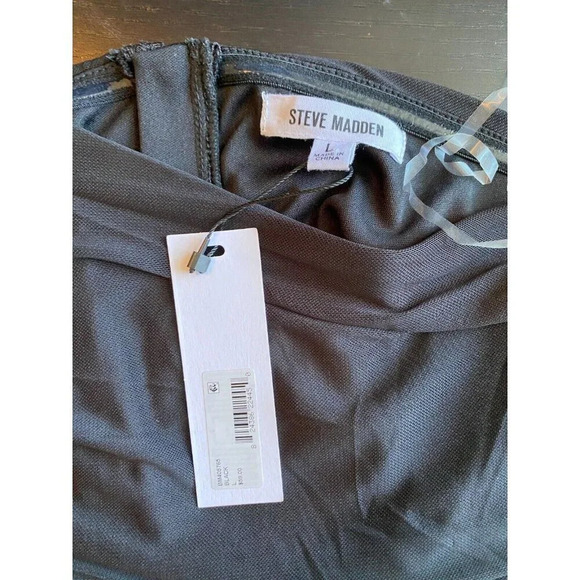 BRAND NEW Steve Madden Women's Size Large Dahlia Corset Boning Zip Up Top Black - Picture 15 of 16